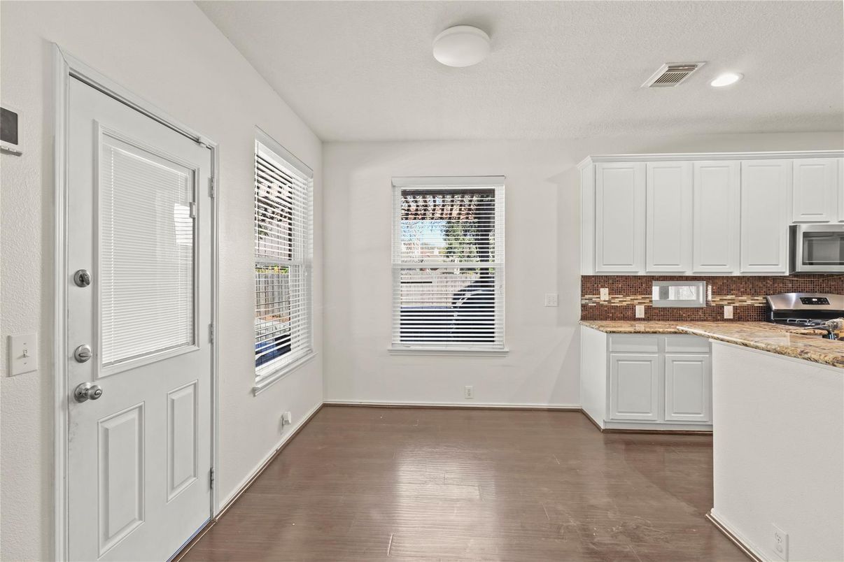 Interior, Kitchen, Recessed Lighting, Wood Texture Flooring