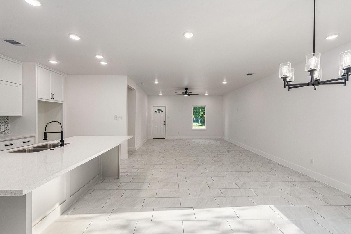 Interior, Kitchen, Marble, Pendant Lights, Recessed Lighting