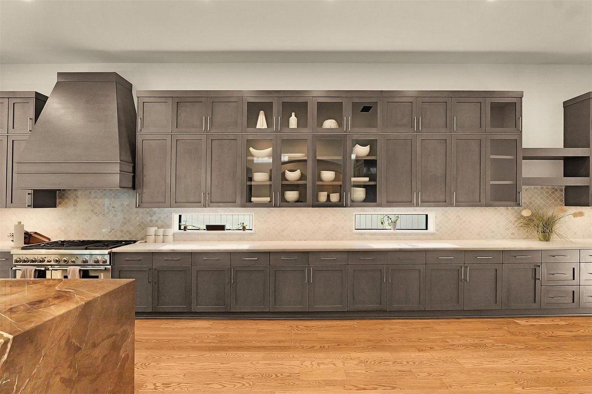 Interior, Kitchen, Stainless Steel Appliances, Wood Texture Flooring