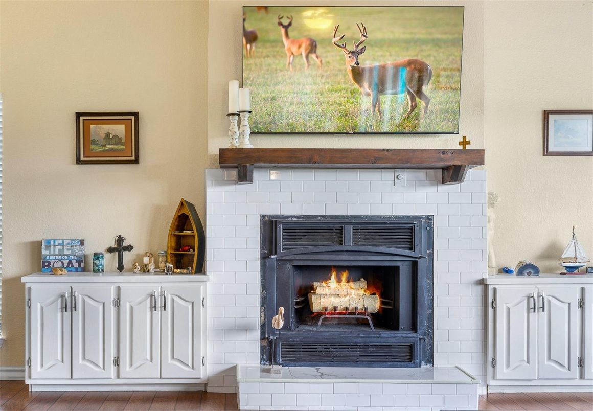 Fireplace, Interior, Wood Texture Flooring
