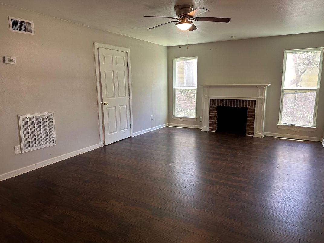 Empty room, Fireplace, Interior, Wood Texture Flooring
