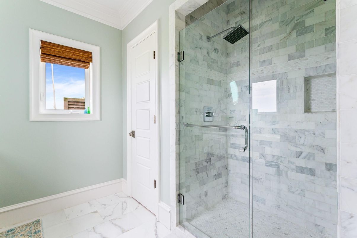 Bathroom, Glass Shower, Interior, Marble, Marble Walls