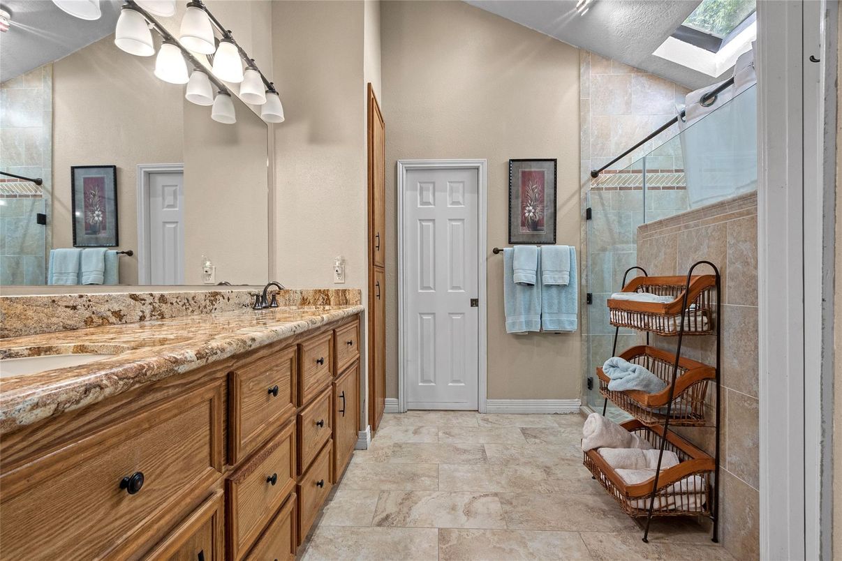 Bathroom, Dual Sink Vanities, Glass Shower, Interior