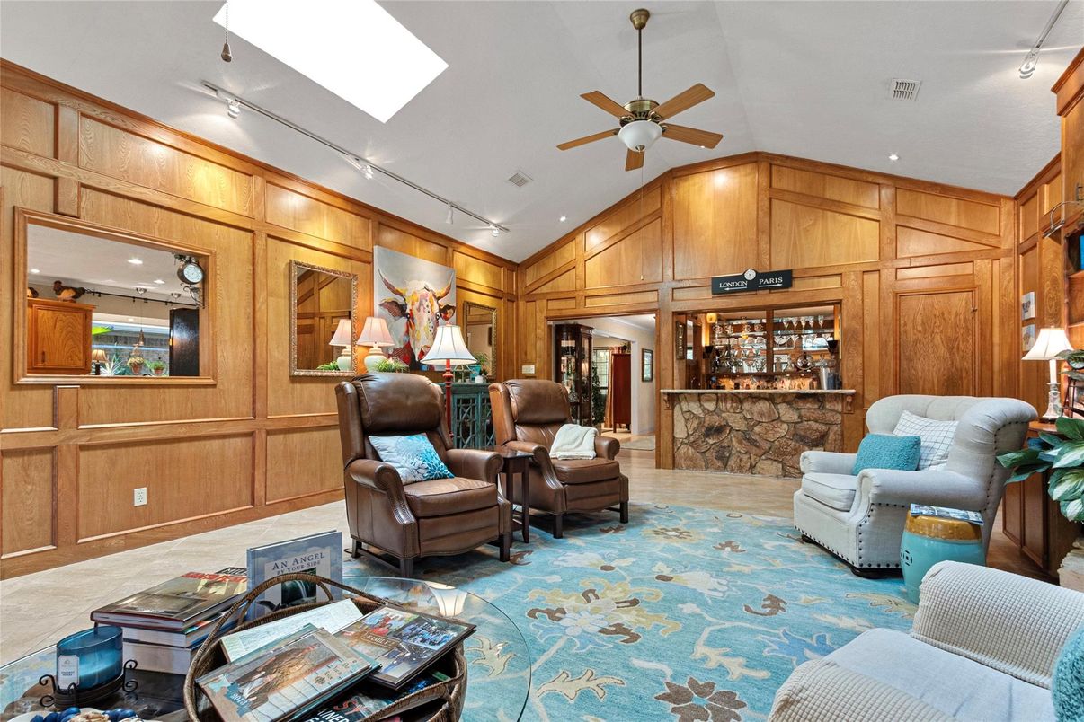 Home Theatre Room, Interior, Recessed Lighting, Wooden Walls