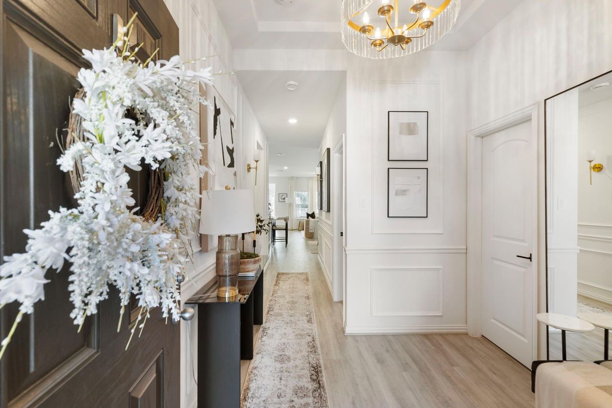 Chandelier, Interior, Recessed Lighting, Wood Texture Flooring
