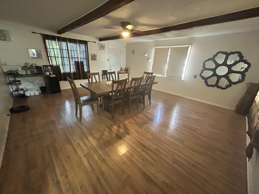 Dining room, Interior, Wooden Beams, Wood Texture Flooring