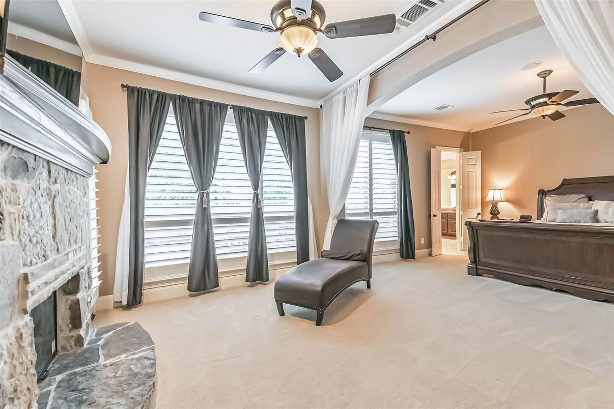 Bedroom, Fireplace, Interior