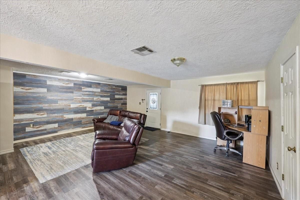 Home Office, Interior, Wood Texture Flooring, Wooden Walls