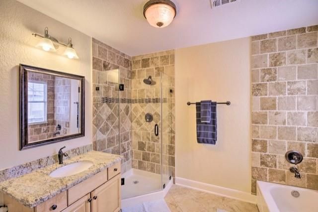 Bathroom, Glass Shower, Interior, Stone Walls