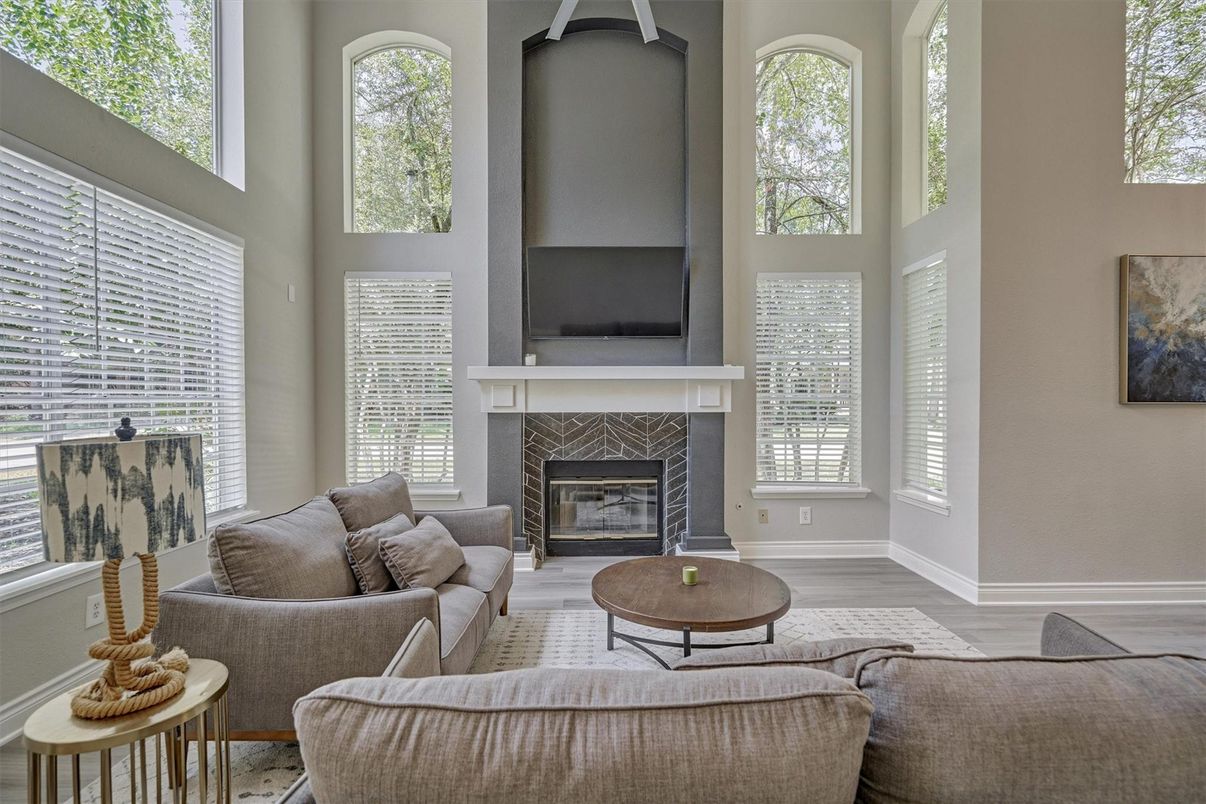 Fireplace, Interior, Living room, Wood Texture Flooring