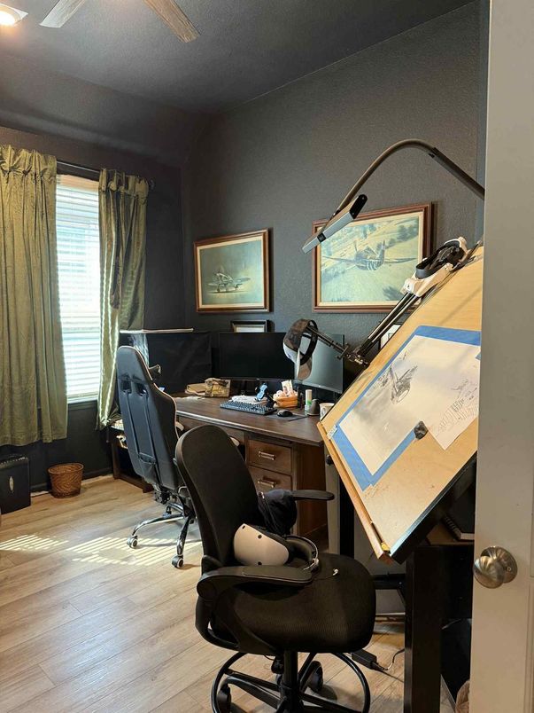 Home Office, Interior, Wood Texture Flooring