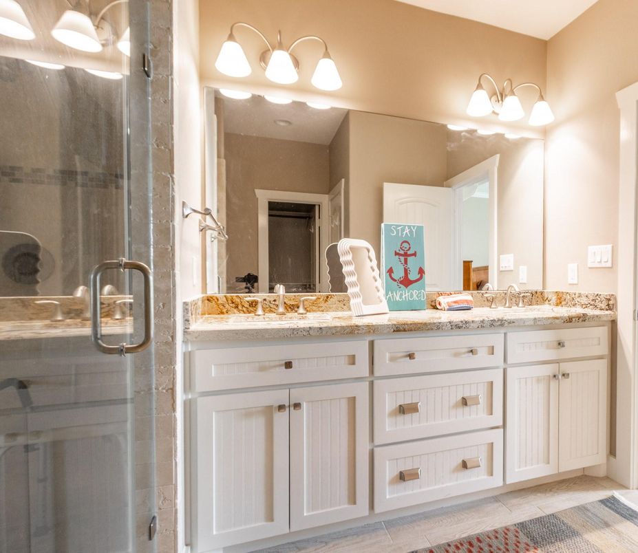 Bathroom, Dual Sink Vanities, Glass Shower, Interior