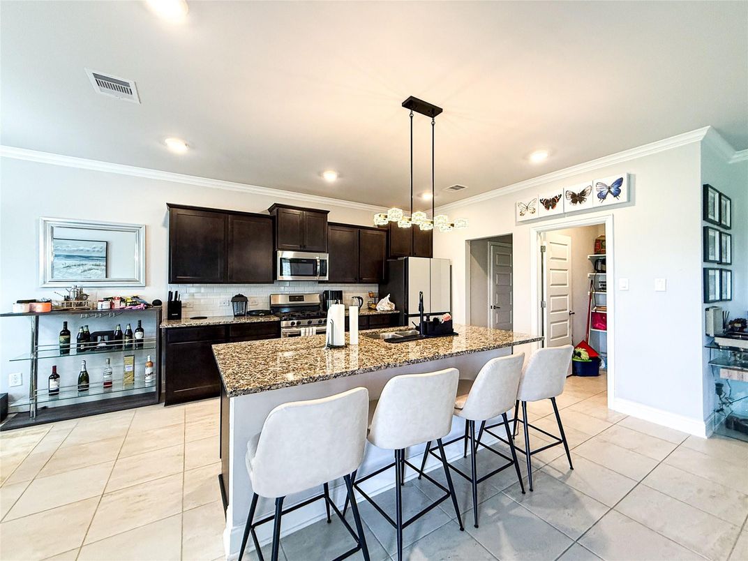 Interior, Kitchen, Pendant Lights, Recessed Lighting, Stainless Steel Appliances