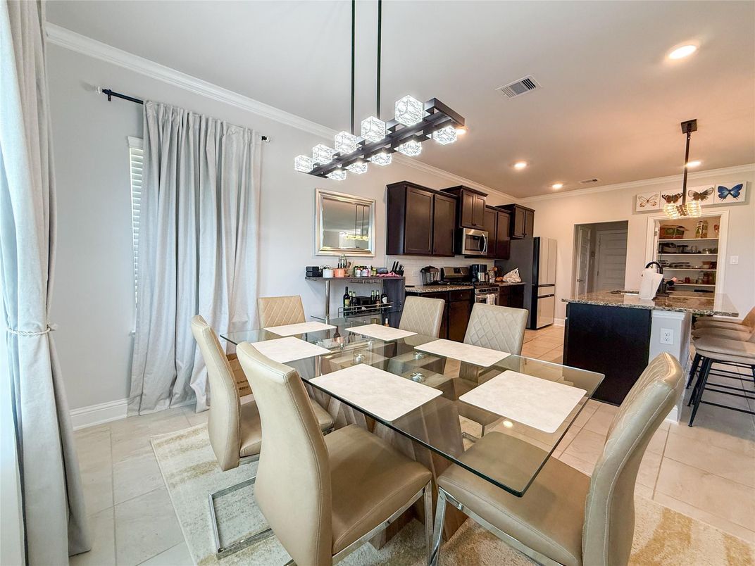 Dining room, Interior, Kitchen, Pendant Lights, Recessed Lighting