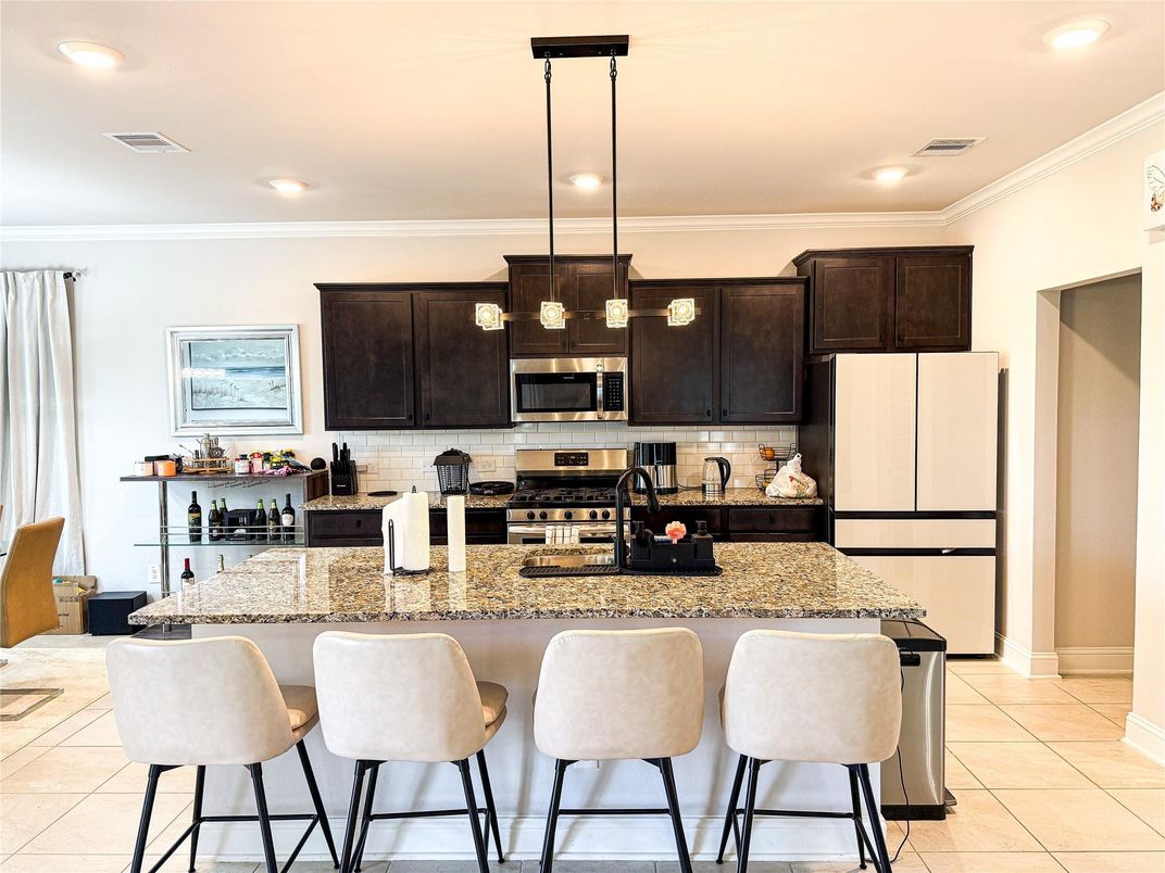 Interior, Kitchen, Pendant Lights, Recessed Lighting, Stainless Steel Appliances
