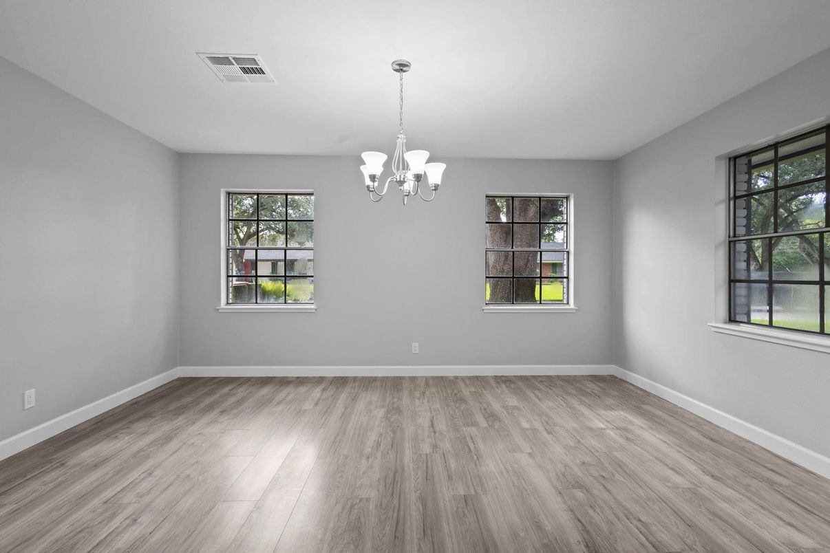 Chandelier, Empty room, Interior, Wood Texture Flooring