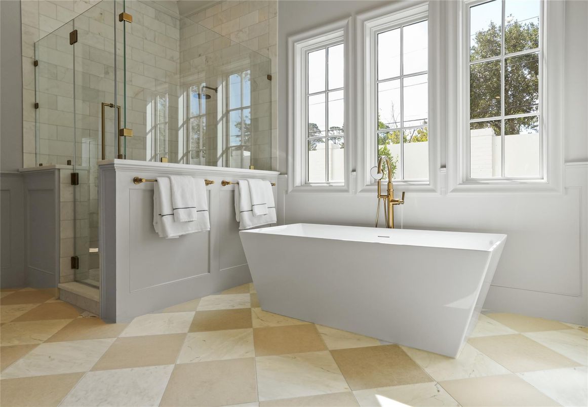 Bathroom, Free Standing Baths, Glass Shower, Interior
