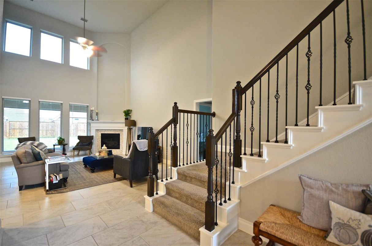 Fireplace, Interior, Living room, Pendant Lights