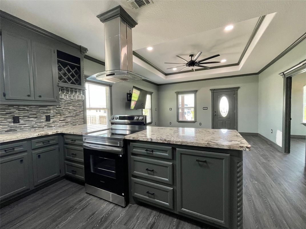 Interior, Kitchen, Recessed Lighting, Wood Texture Flooring