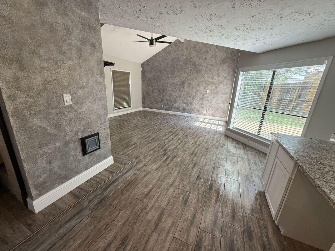 Empty room, Fireplace, Interior, Wood Texture Flooring