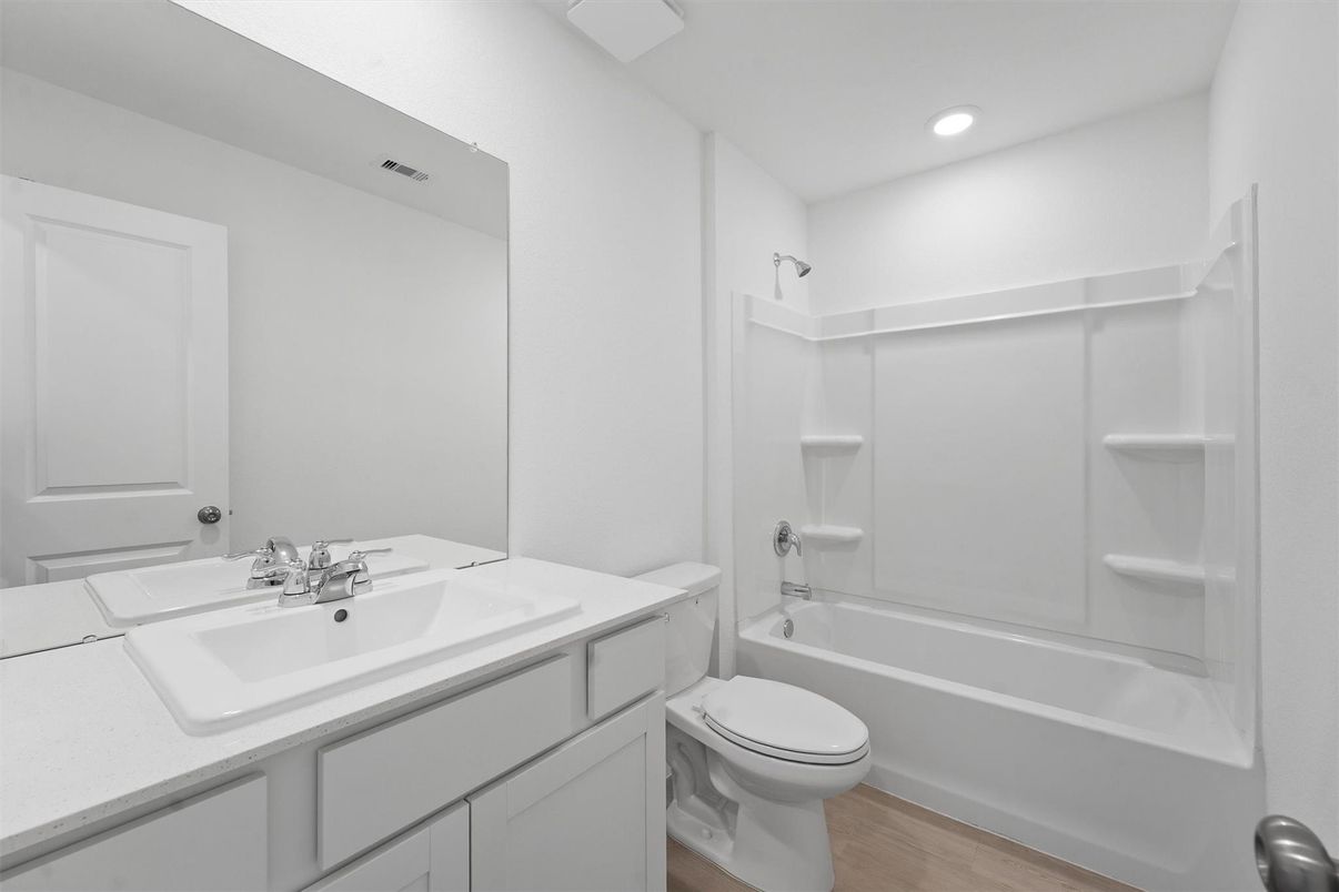 Bathroom, Interior, Recessed Lighting, Wood Texture Flooring