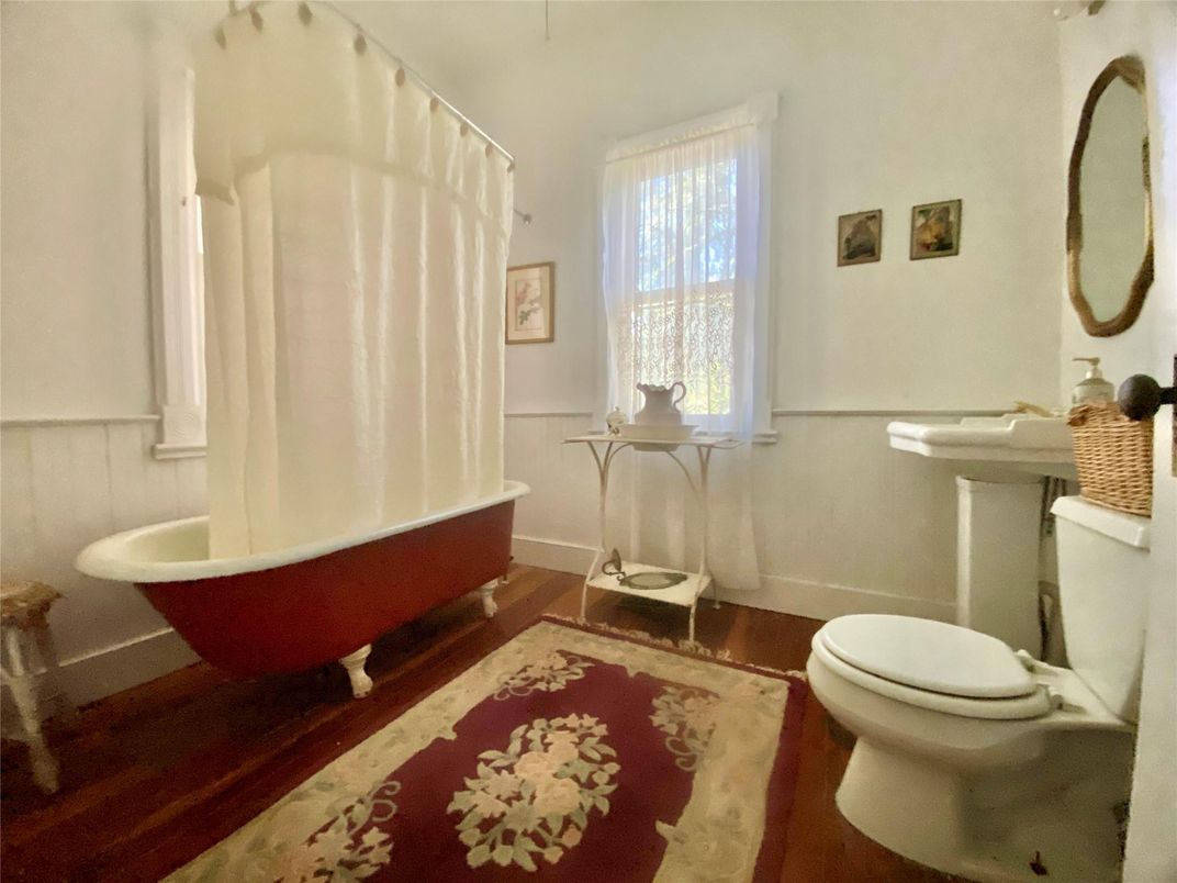Bathroom, Free Standing Baths, Interior, Wood Texture Flooring