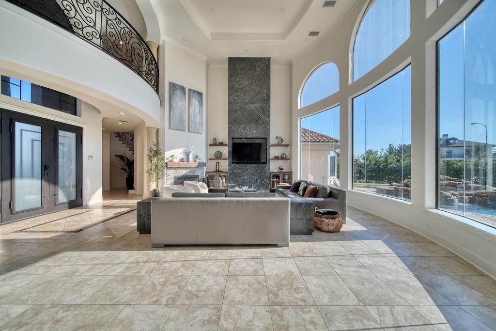 Fireplace, Interior, Living room, Recessed Lighting