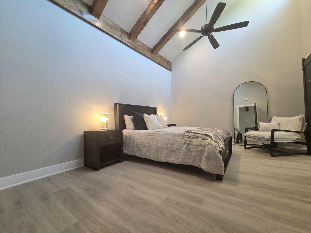 Bedroom, Interior, Wooden Beams, Wood Texture Flooring