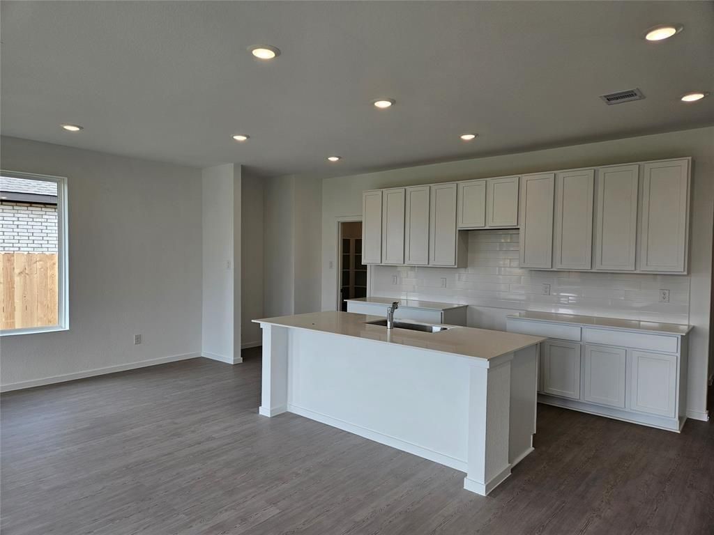 Interior, Kitchen, Recessed Lighting, Wood Texture Flooring