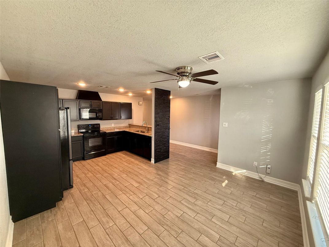 Interior, Kitchen, Recessed Lighting, Wood Texture Flooring