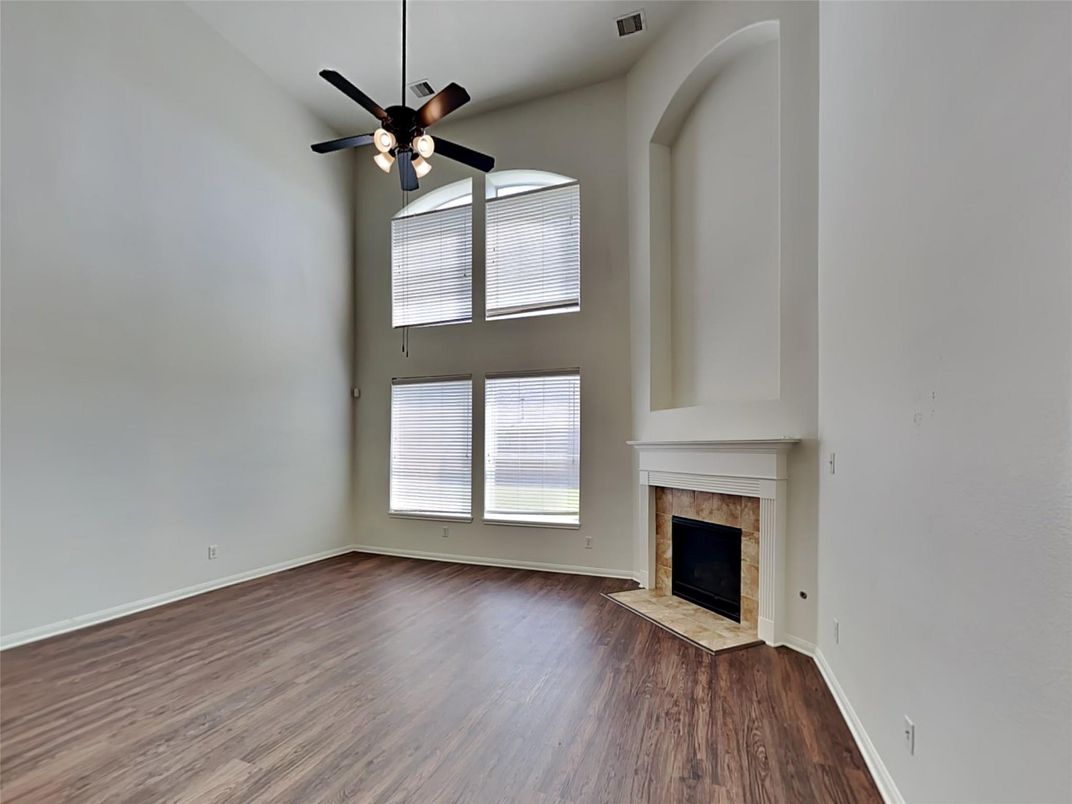 Empty room, Fireplace, Interior, Wood Texture Flooring