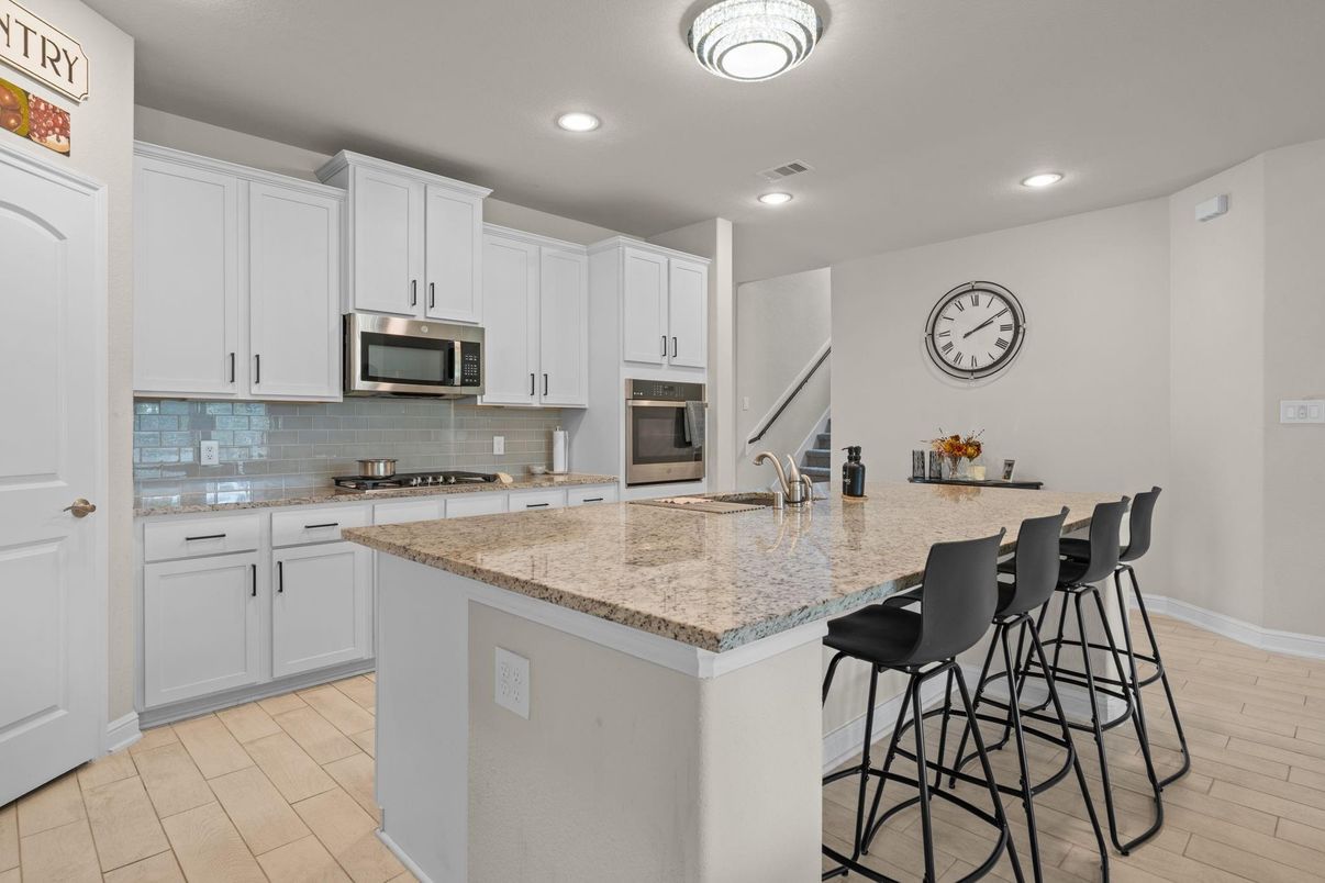 Interior, Kitchen, Recessed Lighting, Wood Texture Flooring