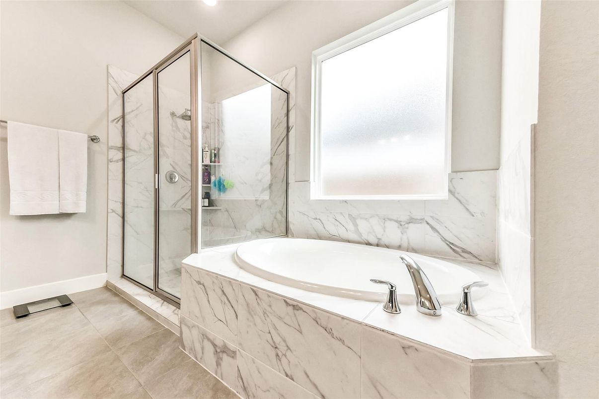 Bathroom, Glass Shower, Interior, Marble Walls, Recessed Lighting