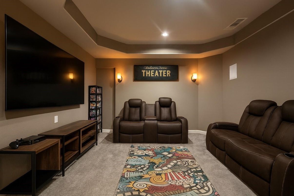 Home Theatre Room, Interior, Recessed Lighting, Theatre Room