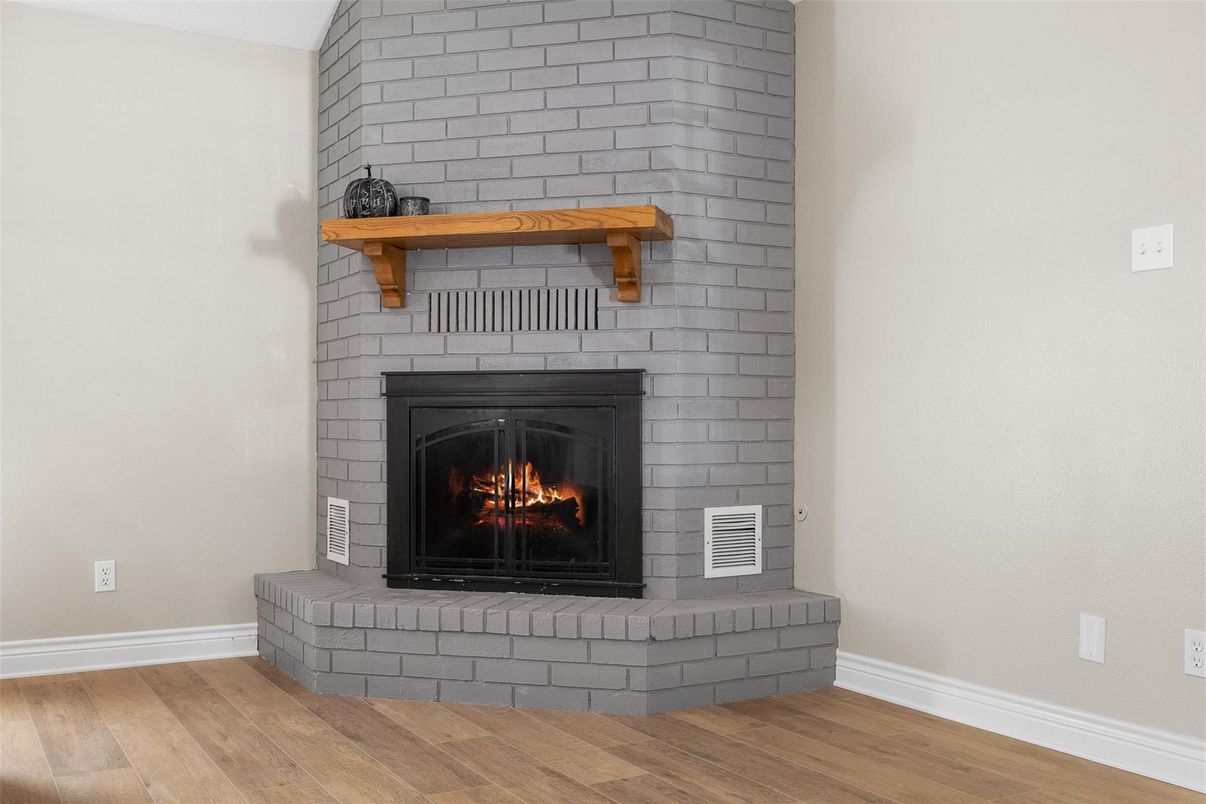 Fireplace, Interior, Stone Walls, Wood Texture Flooring