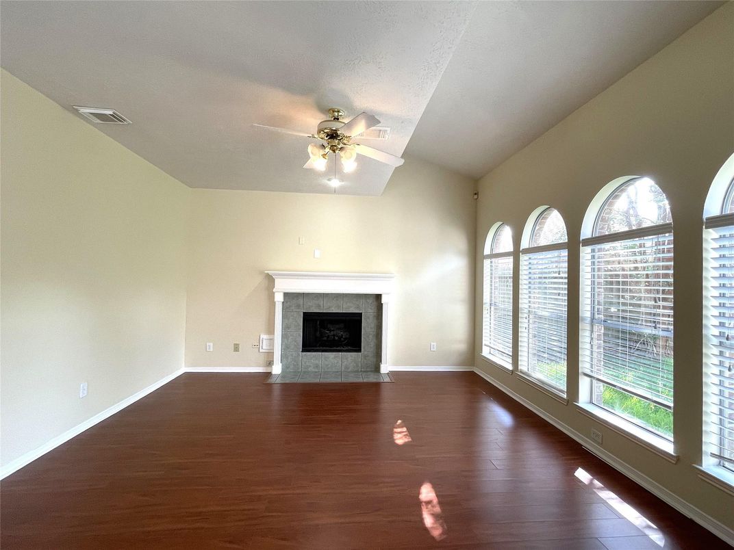 Empty room, Fireplace, Interior, Wood Texture Flooring