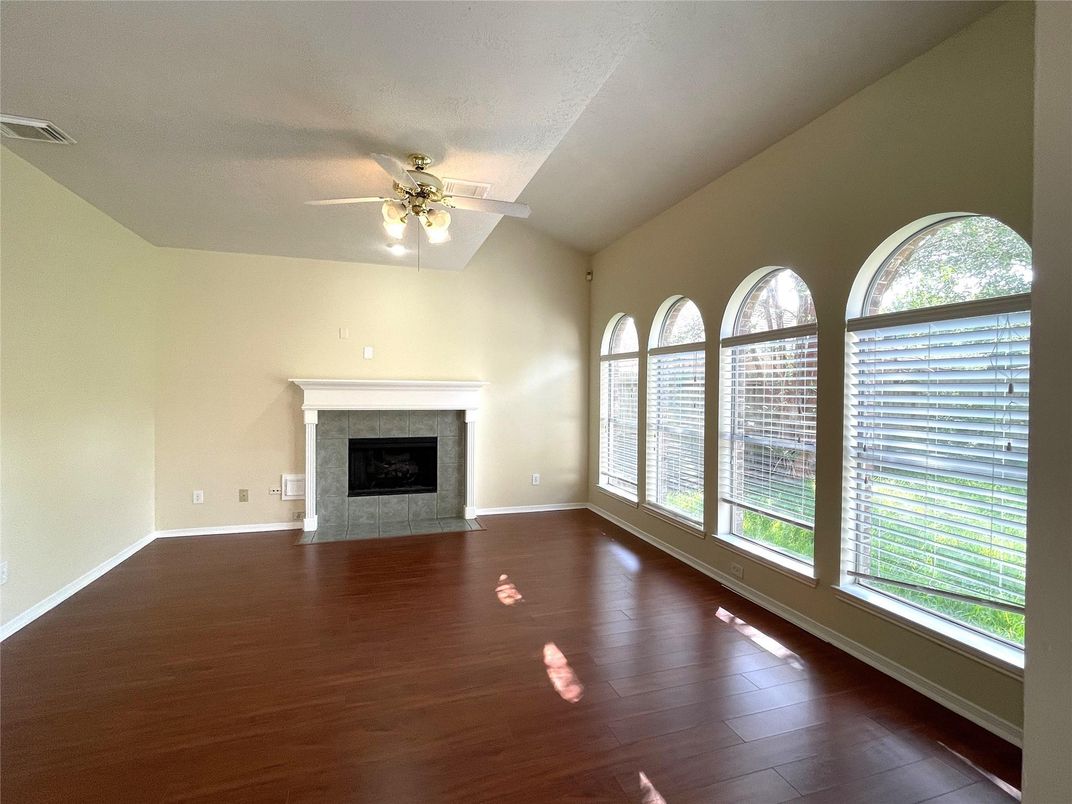 Empty room, Fireplace, Interior, Wood Texture Flooring