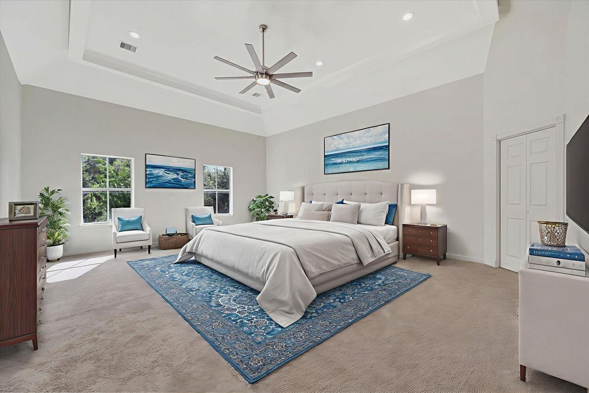 Bedroom, Interior, Recessed Lighting