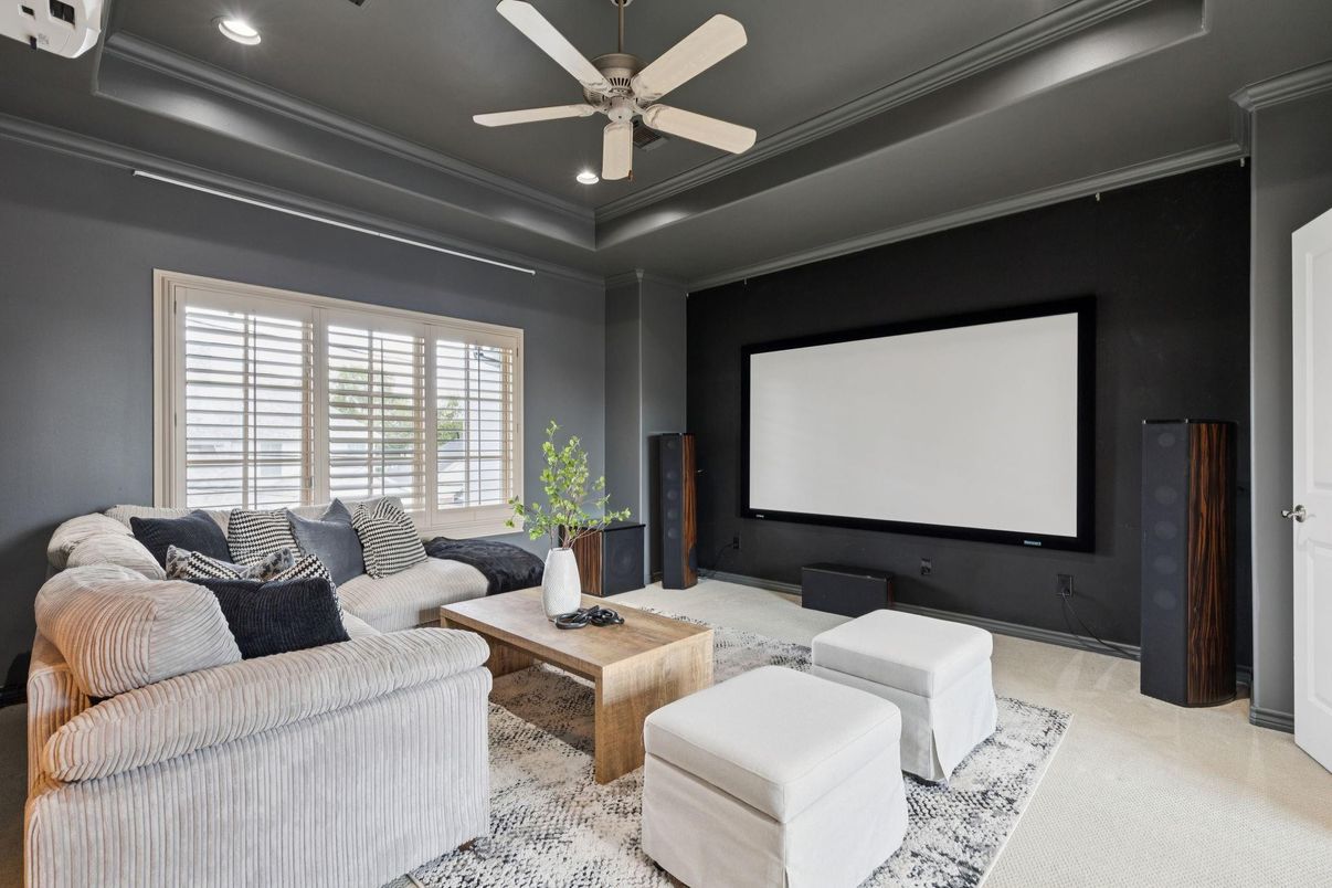 Interior, Projection Screen, Recessed Lighting, Theatre Room