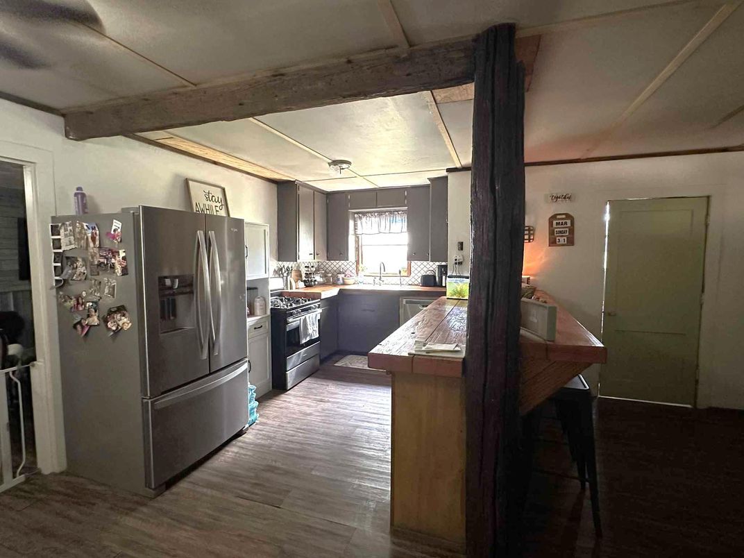 Interior, Kitchen, Wooden Beams, Wood Texture Flooring