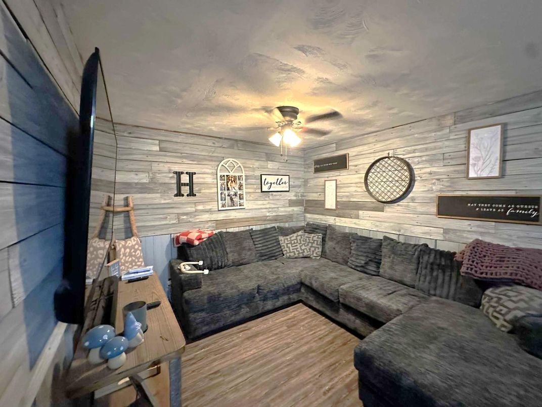 Interior, Living room, Wood Texture Flooring, Wooden Walls