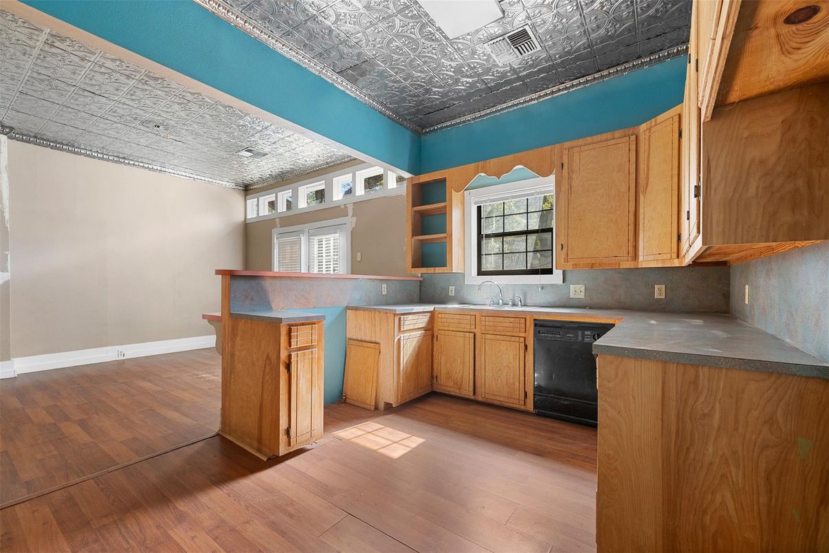 Interior, Kitchen, Wood Texture Flooring
