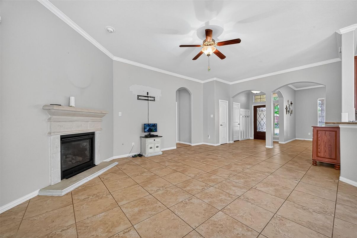 Empty room, Fireplace, Interior