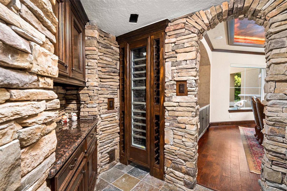 Interior, Stone Walls, Wood Texture Flooring