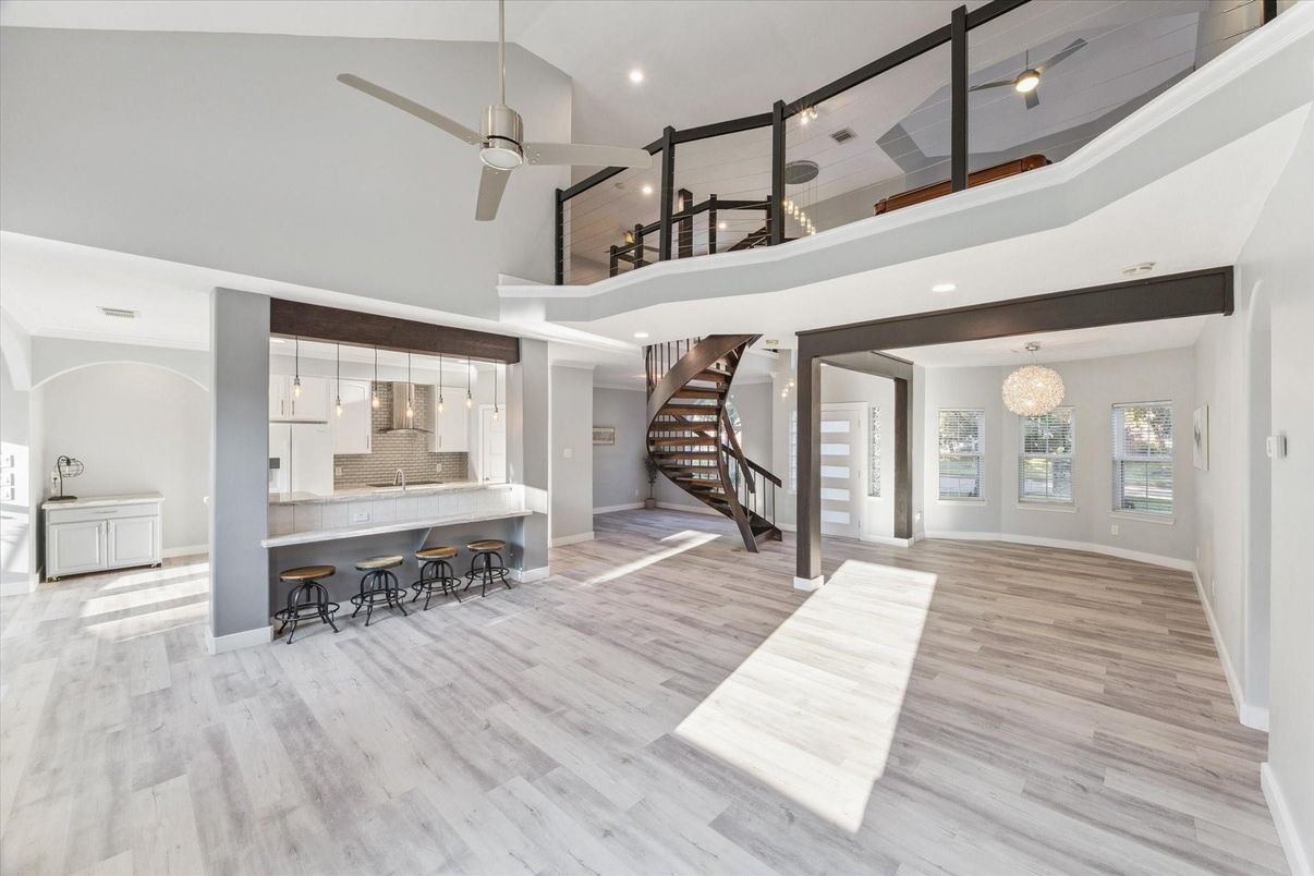 Chandelier, Interior, Pendant Lights, Recessed Lighting, Wood Texture Flooring