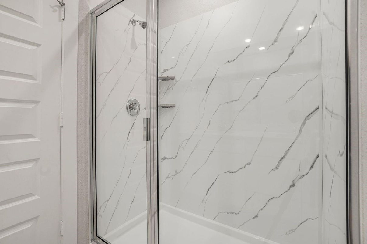 Bathroom, Glass Shower, Interior, Marble Walls