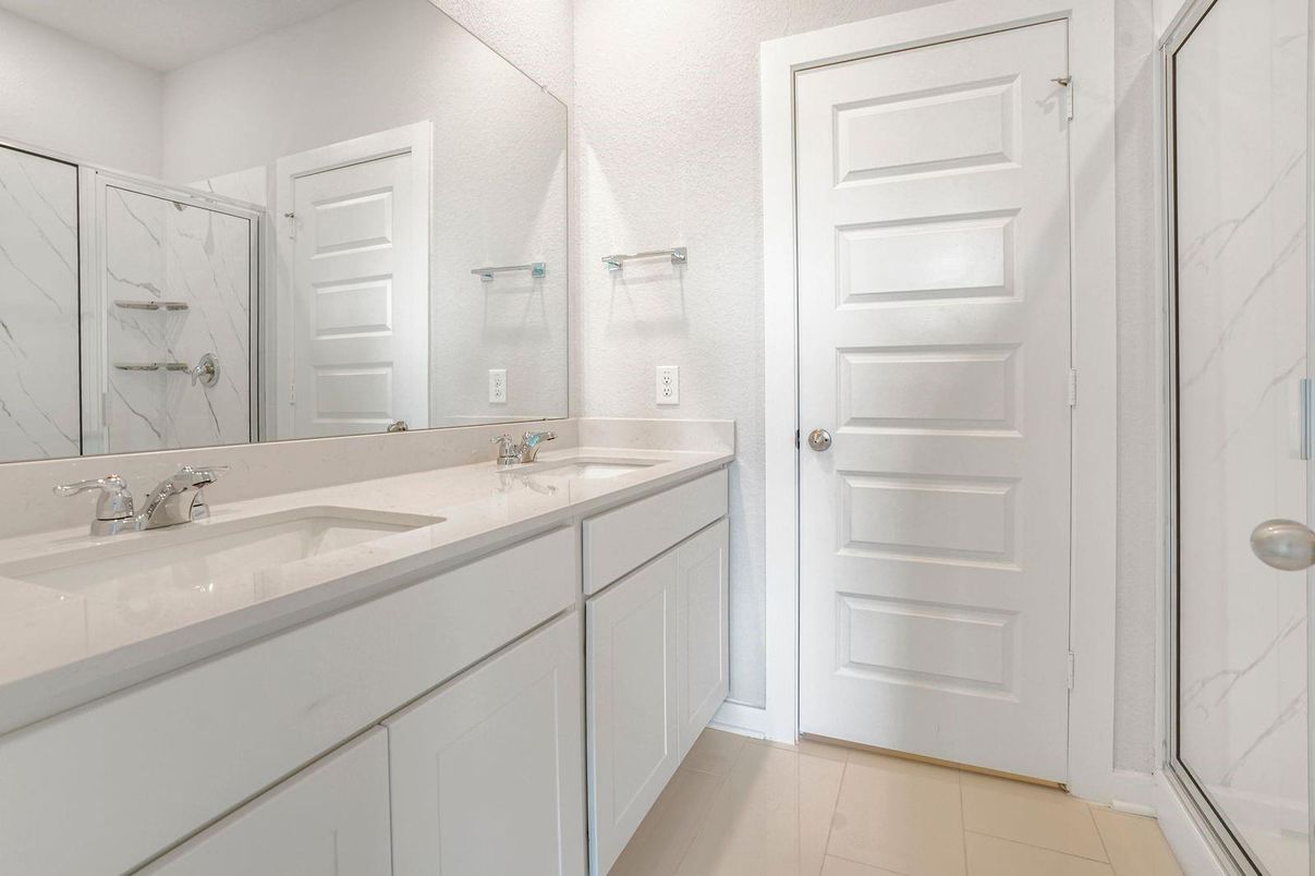 Bathroom, Dual Sink Vanities, Interior, Marble Walls