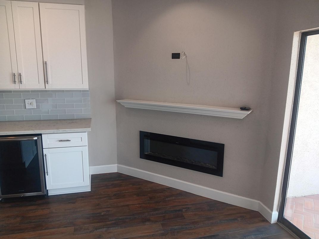 Fireplace, Interior, Wood Texture Flooring