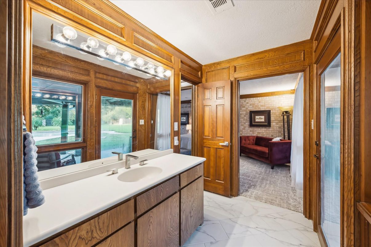 Bathroom, Interior, Marble, Wooden Walls