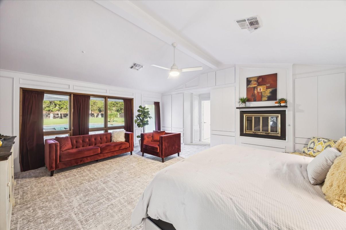 Bedroom, Fireplace, Interior